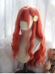 Orange Sweet Big Waves Roll Air Bangs Classic Lolita Long Curly Hair Wig