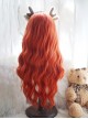 Orange Sweet Big Waves Roll Air Bangs Classic Lolita Long Curly Hair Wig