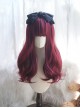 Classic Lolita Claret Daily Long Curly Hair Cute Air Bangs Decoration Wigs