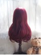 Classic Lolita Claret Daily Long Curly Hair Cute Air Bangs Decoration Wigs