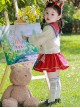 Circus Kindergarten Series Cute Sailor Square Neckline Bow Knot Decoration Pleated Lace JK Skirt Set