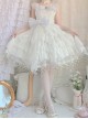 Snow Series JSK Solid Color Layered Pleated Lace Jacquard Star Embroidery Hem Bow Knot Decoration Sequin Pearl Classic Lolita Dress