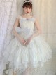 Snow Series JSK Solid Color Layered Pleated Lace Jacquard Star Embroidery Hem Bow Knot Decoration Sequin Pearl Classic Lolita Dress