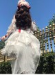 Elegant And Delicate Red Jacquard Lace Pure White Slim Court Style JSK Detachable Flared Sleeves Classic Lolita Dress Set