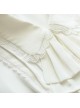 Elegant Double Pleated Vintage Neckline Classic Lolita Puff Sleeves White Slim Fit Blouse