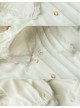 Elegant Double Pleated Vintage Neckline Classic Lolita Puff Sleeves White Slim Fit Blouse