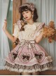 Cute Heart Shape Bow Knot Decoration Check Pleated Hem Classic Lolita Suspender Skirt