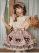 Cute Heart Shape Bow Knot Decoration Check Pleated Hem Classic Lolita Suspender Skirt