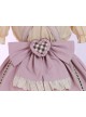 Cute Heart Shape Bow Knot Decoration Check Pleated Hem Classic Lolita Suspender Skirt