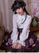 Retro Court Style Pleated Lace Stand Collar Design Bow Knot Ruffled Ruched Long Sleeves Classic Lolita Chiffon Shirt