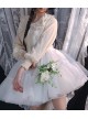 Classic Lolita Folds Organ Mesh Fluffy Boneless White A-Line Version Violence Petticoat 