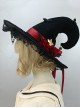 Halloween Punk Style Metal Star Spider Decoration Three-Dimensional Silk Rose Devil Wings Lolita Suede Witch Hat