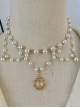 Classic Lolita Exquisite Multi-Layer Pearl Fashion Drop Shape Pendant Decoration Collarbone Necklace