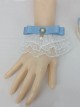 Sweet Pearls Embellished Multi-Layered White Lace Folds Classic Lolita Wrist Straps