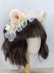 Cute Bear Ears Shape Design Elegant Retro Flower Decoration Classic Lolita Kid Lace Headband