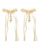 Chinese Style Metal Fawn Pendant Decoration Colorful Silk Bow Knot Pearl Flower Decoration Hanfu Kids Hairpins