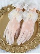 Elegant Retro Lace Bow Knot Three-Dimensional Flowers Pearl Jacquard Decoration Classic Lolita Gloves