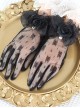 Elegant Retro Lace Bow Knot Three-Dimensional Flowers Pearl Jacquard Decoration Classic Lolita Gloves