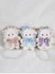 Cute Sheep Plush Doll Pleated Lace Trim Bow Knot Classic Lolita Pearl Chain Tote Bag  