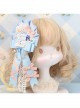 Japanese Style Sweet Cartoon Design Jacquard Lace Bow Pearl Chain Pendant Decoration Classic Lolita Hairpin