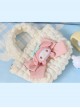 Classic Lolita Fluffy Cute Doll Design Big Bow Knot Decoration Milky Sweet Pompon Handbag