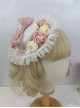 Sweet And Cute Pleated Lace Three-Dimensional Flower Decoration Bow Knot Pearl Classic Lolita Hat