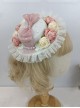 Sweet And Cute Pleated Lace Three-Dimensional Flower Decoration Bow Knot Pearl Classic Lolita Hat