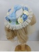 Sweet And Cute Pleated Lace Three-Dimensional Flower Decoration Bow Knot Pearl Classic Lolita Hat