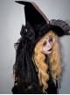 Classic Lolita Big Bow Knot Irregular Multilayer Fourdrinier Yarn Pointy Halloween Witch Hat