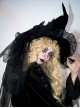 Classic Lolita Big Bow Knot Irregular Multilayer Fourdrinier Yarn Pointy Halloween Witch Hat