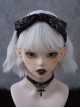 Dark Punk Style Leather Bow Knot Metal Spider Web Large Pin Decoration Punk Lolita Headband