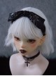 Dark Punk Style Leather Bow Knot Metal Spider Web Large Pin Decoration Punk Lolita Headband