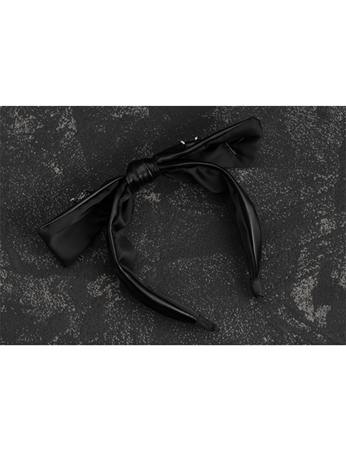 Dark Punk Style Leather Bow Knot Metal Spider Web Large Pin Decoration Punk Lolita Headband