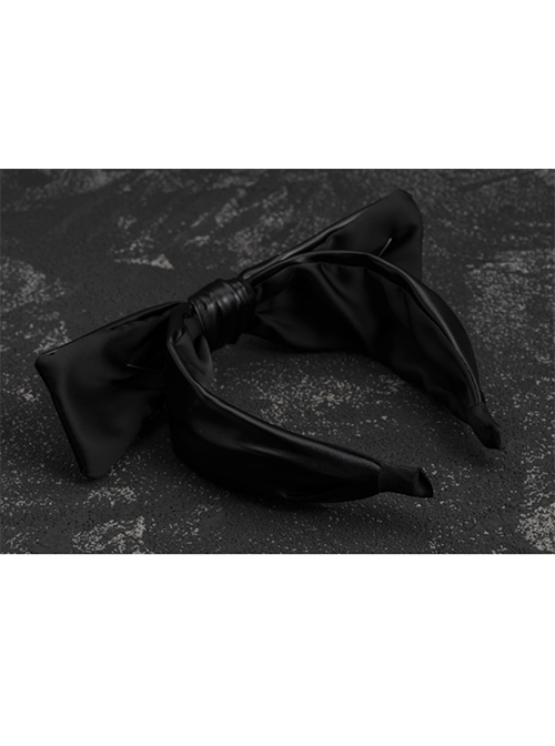 Dark Punk Style Leather Bow Knot Metal Spider Web Large Pin Decoration Punk Lolita Headband