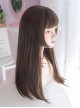 Fashion Daily Brown Imitation Loli Princess Cut Air Bangs Classic Lolita Long Straight Wigs