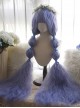 Blue Purple Extra Long Stylish Little Curly Design Air Bangs Classic Lolita Princess Long Wig