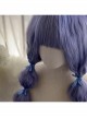 Blue Purple Extra Long Stylish Little Curly Design Air Bangs Classic Lolita Princess Long Wig