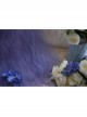 Blue Purple Extra Long Stylish Little Curly Design Air Bangs Classic Lolita Princess Long Wig