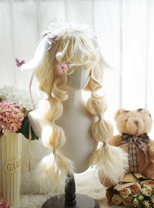 Retro Court Style Fluffy Wavy Curly Bangs Decoration Classic Lolita Long Curly Hair Wigs