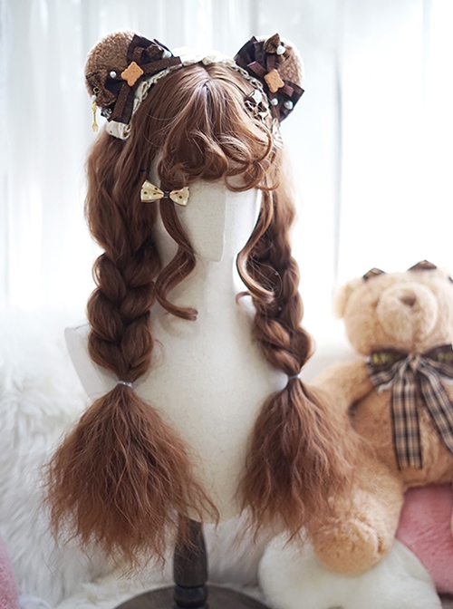 Retro Court Style Fluffy Wavy Curly Bangs Decoration Classic Lolita Long Curly Hair Wigs