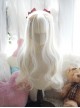 Elegant Creamy White Big Wavy Roll Design Air Bangs Decoration Classic Lolita Princess Long Wigs