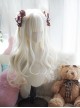 Elegant Creamy White Big Wavy Roll Design Air Bangs Decoration Classic Lolita Princess Long Wigs