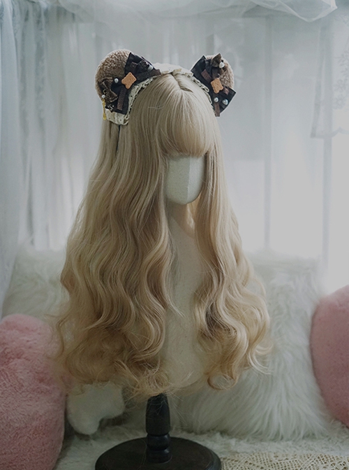 Classic Daily Natural Curl Long Brown Wavy Curly Hair Lolita Wigs