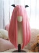 Sweet Pink Natural Long Straight Hair Air Bangs Decoration Classic Lolita Wigs