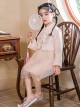 Exquisitely Embroidered Hanfu Chinese Style Vintage Buckle Design Mesh Sleeveless Kids Dress Set