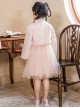 Exquisitely Embroidered Hanfu Chinese Style Vintage Buckle Design Mesh Sleeveless Kids Dress Set