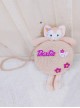 Fashion Cute Furry Cartoon Doll Shape Decoration Flowers Letter Candy  Embellished Classic Lolita Kids Straw Bag