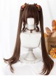 Cute Super Long Double Ponytail Tiger Clip Curly Air Bangs Decoration Classic Lolita Wigs