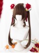 Cute Super Long Double Ponytail Tiger Clip Curly Air Bangs Decoration Classic Lolita Wigs