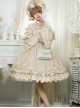 Retro Court Style Delicate Lace Jacquard Design Pleated Lace Trim Bow Knots Flared Sleeves Classic Lolita Dress